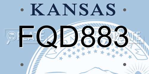 FQD883 Kansas License Plate