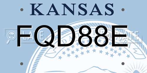 FQD88E Kansas License Plate
