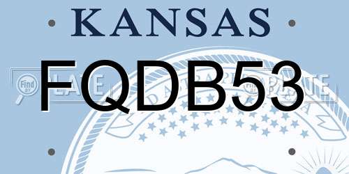 FQDB53 Kansas License Plate