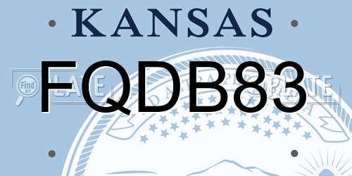 FQDB83 Kansas License Plate