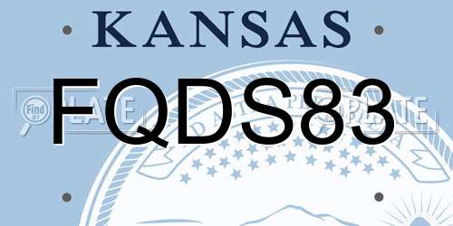 FQDS83 Kansas License Plate