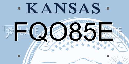 FQO85E Kansas License Plate