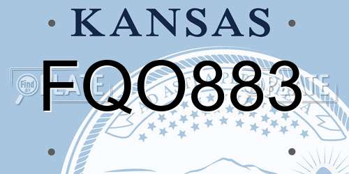 FQO883 Kansas License Plate