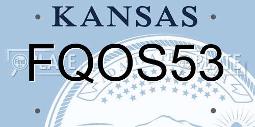 FQOS53 Kansas License Plate