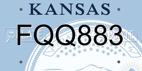 FQQ883 Kansas License Plate