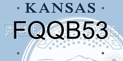 FQQB53 Kansas License Plate