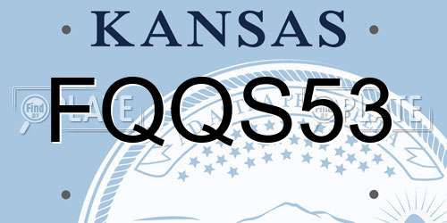 FQQS53 Kansas License Plate