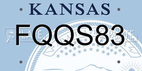 FQQS83 Kansas License Plate