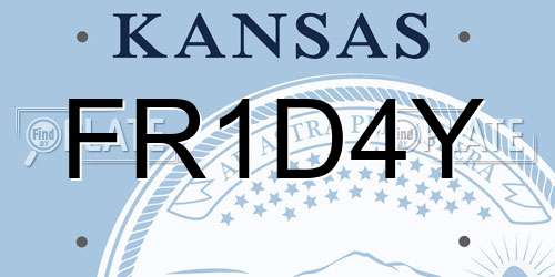 FR1D4Y Kansas License Plate