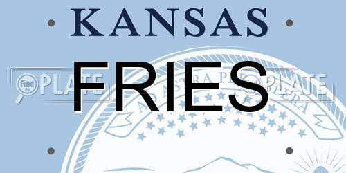 FRIES Kansas License Plate