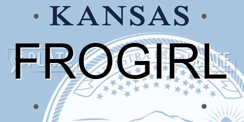 FROGIRL Kansas License Plate