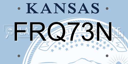 FRQ73N Kansas License Plate