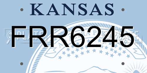 FRR6245 Kansas License Plate