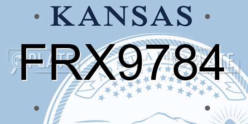 FRX9784 Kansas License Plate