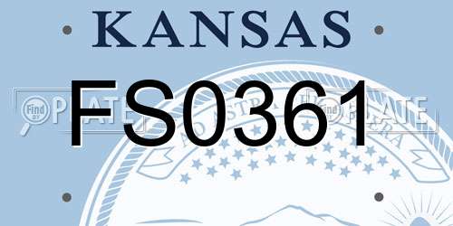 FS0361 Kansas License Plate
