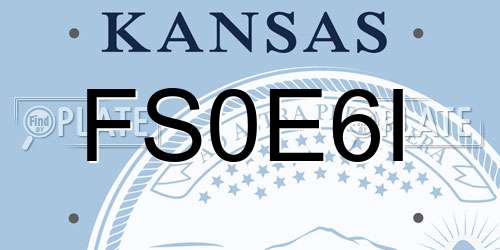 FS0E6I Kansas License Plate