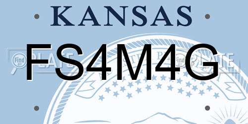FS4M4G Kansas License Plate