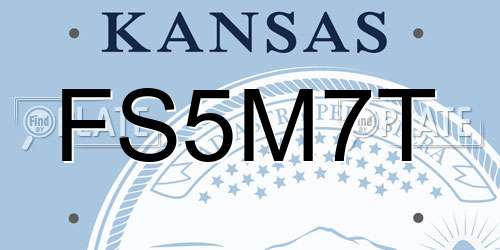 FS5M7T Kansas License Plate
