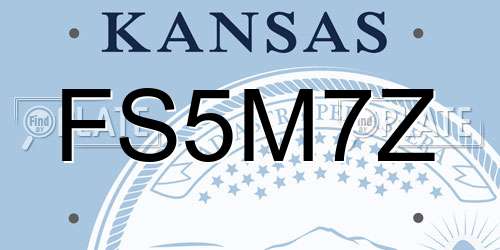 FS5M7Z Kansas License Plate