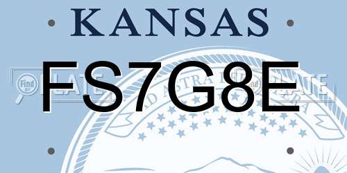 FS7G8E Kansas License Plate