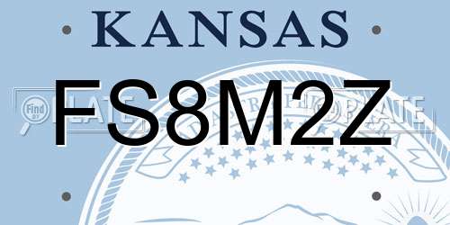 FS8M2Z Kansas License Plate