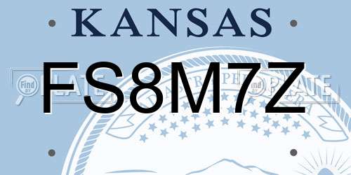 FS8M7Z Kansas License Plate