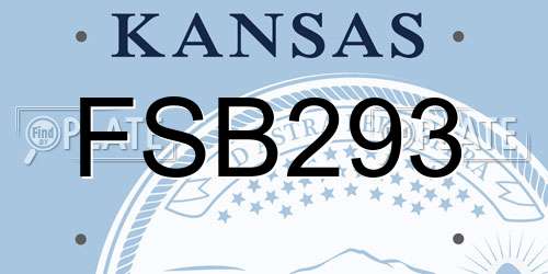 FSB293 Kansas License Plate