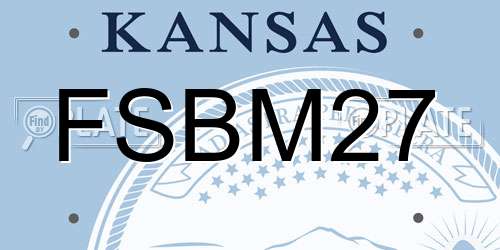 FSBM27 Kansas License Plate