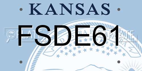 FSDE61 Kansas License Plate