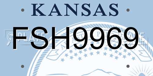 FSH9969 Kansas License Plate