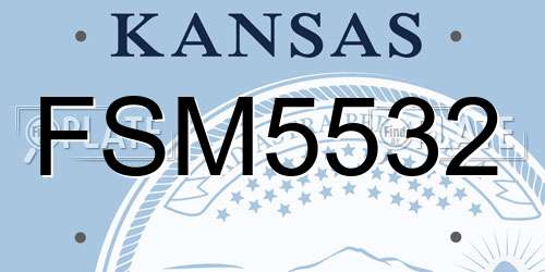 FSM5532 Kansas License Plate