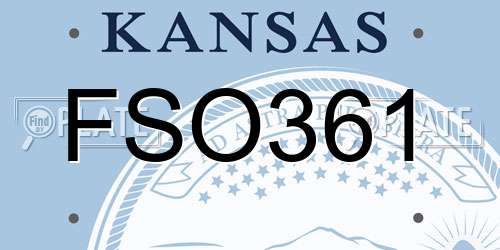 FSO361 Kansas License Plate