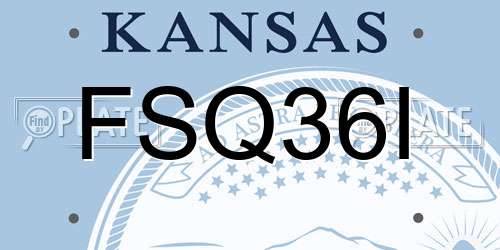 FSQ36I Kansas License Plate