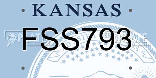 FSS793 Kansas License Plate