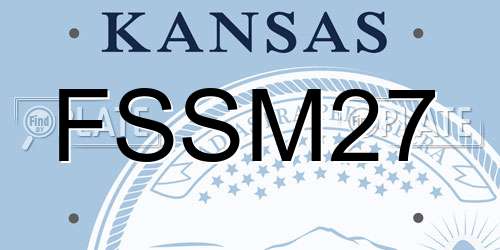 FSSM27 Kansas License Plate