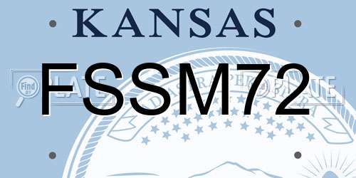 FSSM72 Kansas License Plate