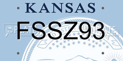 FSSZ93 Kansas License Plate