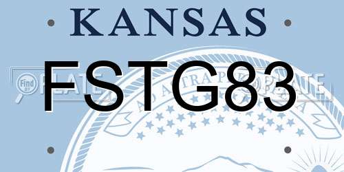 FSTG83 Kansas License Plate