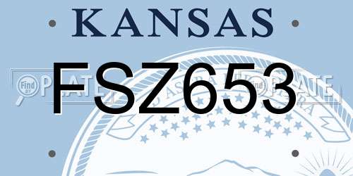 FSZ653 Kansas License Plate