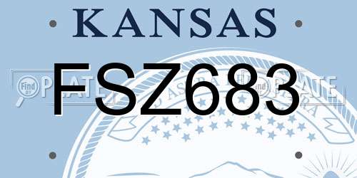 FSZ683 Kansas License Plate