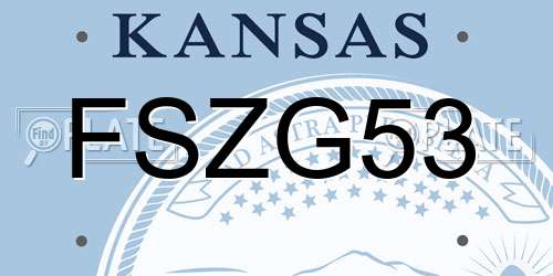 FSZG53 Kansas License Plate