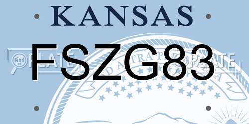 FSZG83 Kansas License Plate