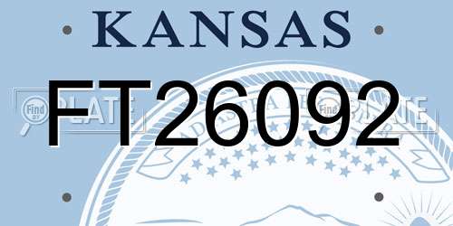 FT26092 Kansas License Plate
