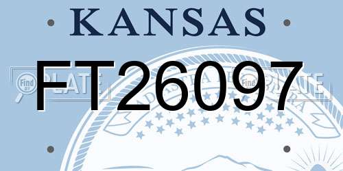 FT26097 Kansas License Plate