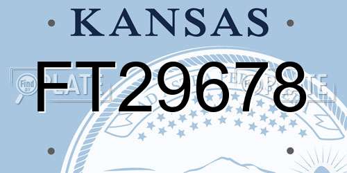 FT29678 Kansas License Plate