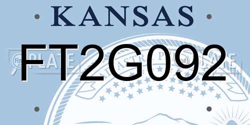 FT2G092 Kansas License Plate