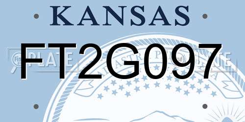 FT2G097 Kansas License Plate