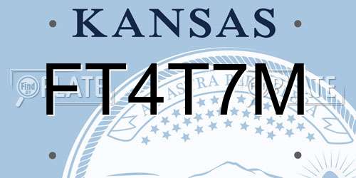 FT4T7M Kansas License Plate