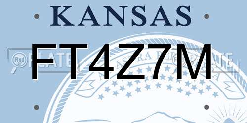 FT4Z7M Kansas License Plate