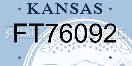 FT76092 Kansas License Plate